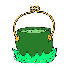 cartoon witch's cauldron N10
