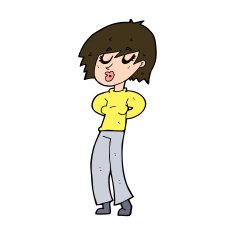 cartoon woman whistling N9