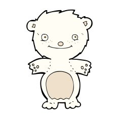cartoon happy little polar bear N14