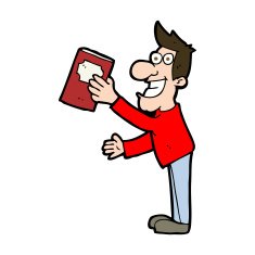 cartoon man with book N10