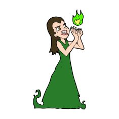 cartoon witch woman casting spell N11