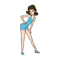 cartoon model woman posing N10