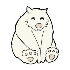 cartoon unhappy polar bear N6