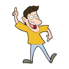 cartoon man with great idea N39