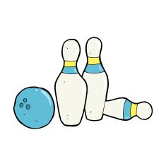 Cartoon Bowling Ball And Skittles N8
