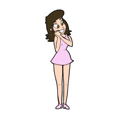 cartoon excited woman N135