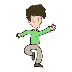 cartoon happy man dancing N36