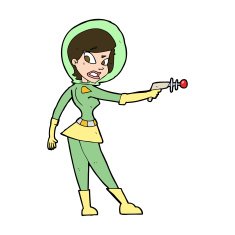 cartoon sci fi girl N11