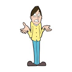 Cartoon Man Shrugging Shoulders N63