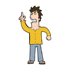 cartoon angry man making point N11