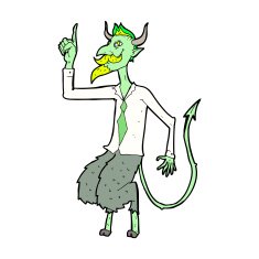 cartoon demon boss in shirt and tie N5