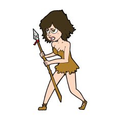 cartoon cave girl N10