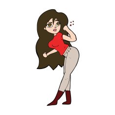 cartoon woman raising fist N10