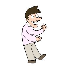 cartoon excited man N98