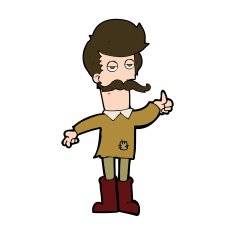 cartoon old man in poor clothes N9