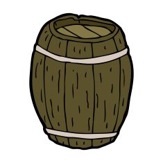 cartoon wooden barrel N6