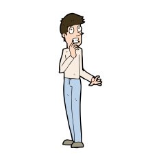 cartoon worried man N105