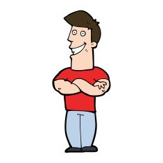 cartoon grinning man N90
