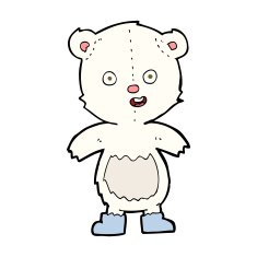 cartoon happy teddy bear in boots N10