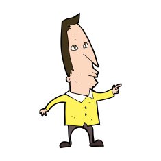 cartoon pointing man N107