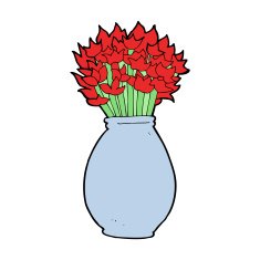 cartoon vase of flowers N11