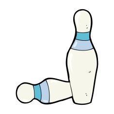 cartoon ten pin bowling skittles N7