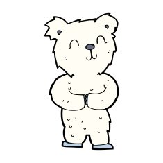cartoon happy little polar bear N15