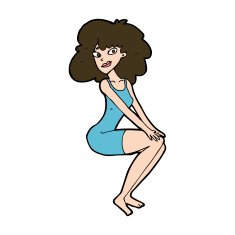 cartoon sitting woman in dress N11