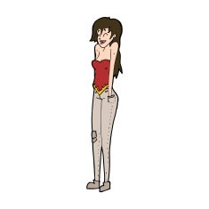 cartoon pretty woman shrugging shoulders N11