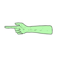pointing zombie hand cartoon N9