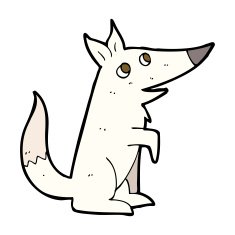 cartoon wolf cub N14