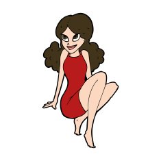 cartoon attractive woman posing N10