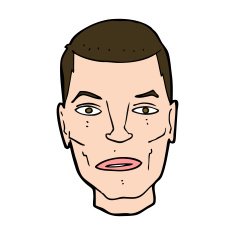 cartoon serious male face N10