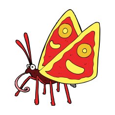 cartoon funny butterfly N14