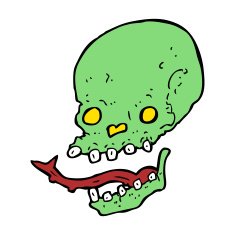 cartoon spooky skull N171