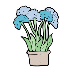 cartoon flowers in pot N22
