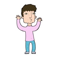Cartoon Anxious Man N16