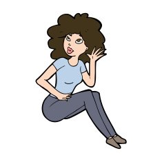 cartoon woman listening N9