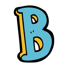 Cartoon Letter B N22