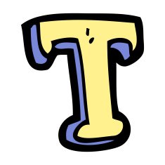 Cartoon Letter T N17