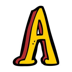 cartoon letter a N16