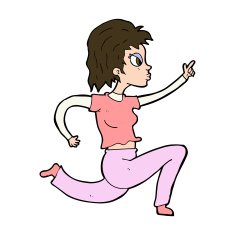 cartoon woman running and pointing N11