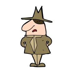 cartoon man in coat and hat N11