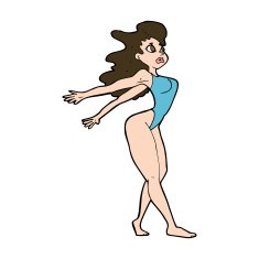 cartoon sexy woman in swimsuit N11