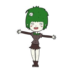 cartoon happy vampire girl N38