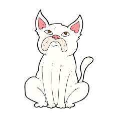 cartoon grumpy little dog N12