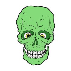 cartoon spooky skull N172