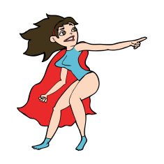 cartoon superhero woman pointing N11