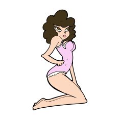 cartoon pin-up woman N11