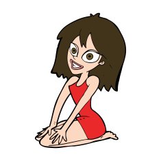 cartoon happy woman in dress N30